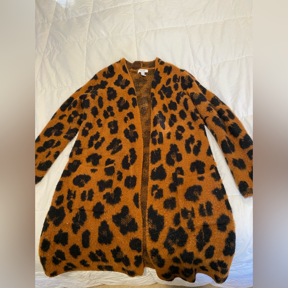 Nine West Leopard Print Cardigan - Brown and Black
